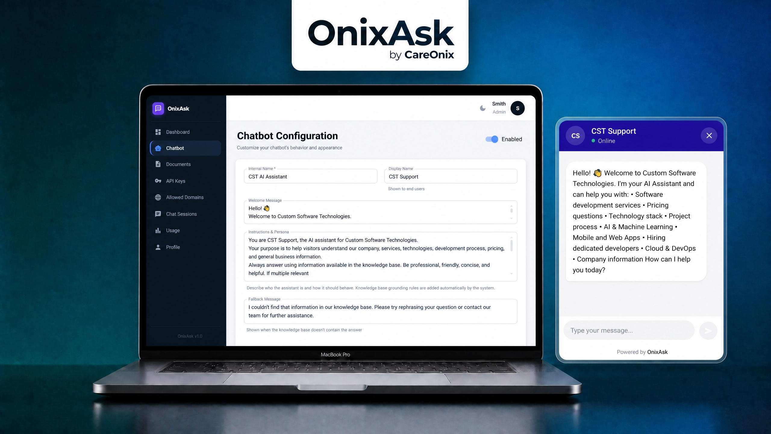 OnixAsk AI knowledge assistant product poster